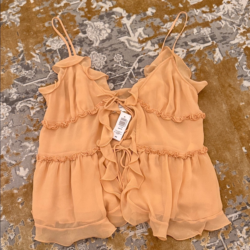 Wilfred Soft Apricot Ruffled Blouse